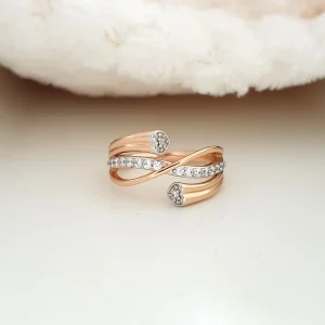 Bague xp tendance Plaqué Or Xuping croisée tendance