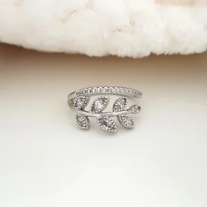 Bague xp tendance Plaqué Or Xuping argentée  tige de fleurs classique