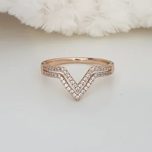 Bague xp tendance Plaqué or Xuping grand V doublé