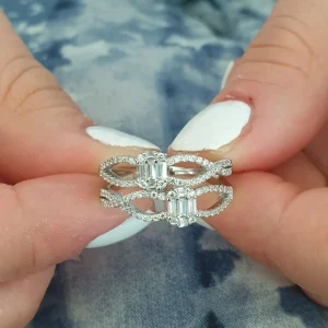 Bague  Argent Rhodié garanti  doublé