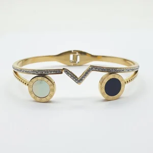 Bracelet acier garanti inoxydable rond en nacre