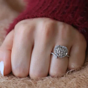 Bague  Argent Rhodié garanti gros cœur ❤