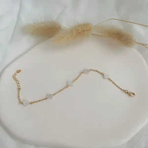 bracelet trèfle nacre blanche