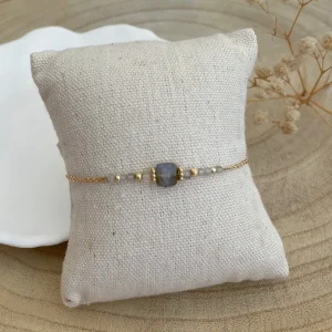 bracelet & labradorite - plaqué or