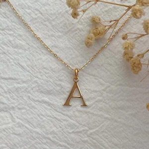 collier & médaille initial - plaqué or