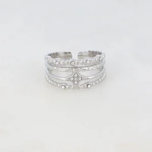 BAGUE 4 RANGS AVEC ÉTOILE ET STRASS