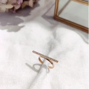 Bague barrette strass