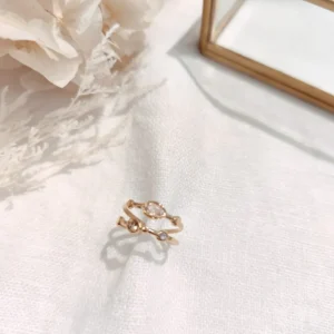 Bague deux rangs strass