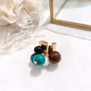 Bague Multi perles résine colorées