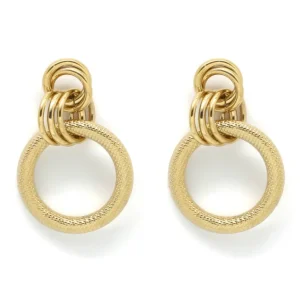 BOUCLES D'OREILLES CERCLE POINTILLÉS MASSIF DORÉ