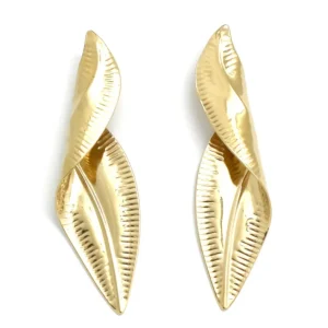 Boucles d'oreilles feuilles frisées doré