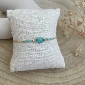 bracelet & amazonite - plaqué or