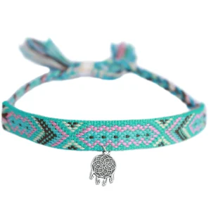 Anklet cotton aztec silver dreamcatcher