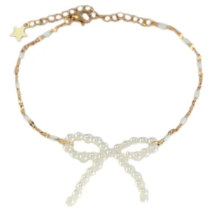 Anklet pearl bow