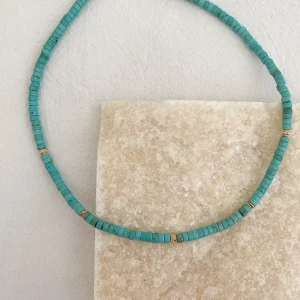 collier Alaïa turquoise- plaqué or