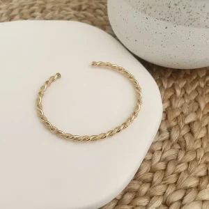 Jonc Philomène torsadé - plaqué or