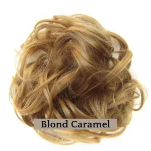 Faux Chignon Élastique Blond Caramel - Postiche Volume Doré Femme