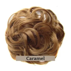 Faux Chignon Caramel - Postiche Volume Gourmand Doré Femme