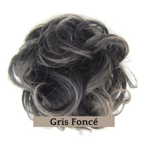 Faux Chignon Gris Foncé Élastique - Postiche Volume Sophistiqué Femme