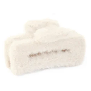 Hair clip fluffy cream