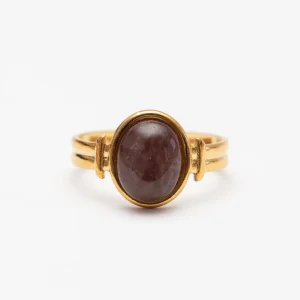 Bague Acier tendance - Pierre naturelle