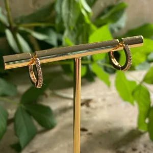 Mini créole Classico strass - gold filed - vendue à l'unité