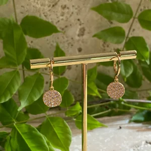 Mini créole circle all strass - gold filed - vendue à l'unité