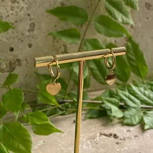 Mini créole coeur, acier inoxydable, vendue à l'unité