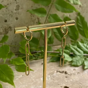 Mini créole chaîne martelée, acier inoxydable, vendue à l'unité