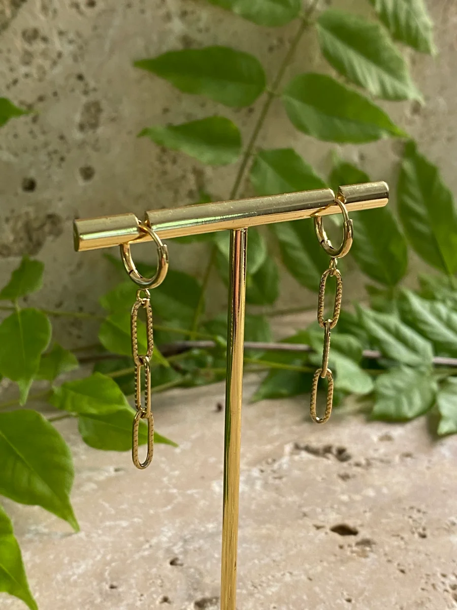 Mini créole chaîne martelée, acier inoxydable, vendue à l'unité