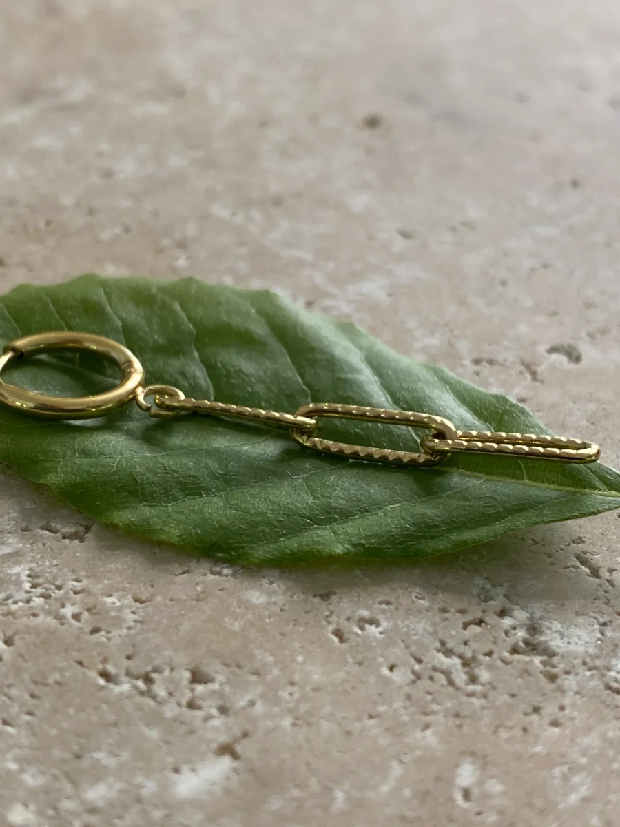 Mini créole chaîne martelée, acier inoxydable, vendue à l'unité – Image 4