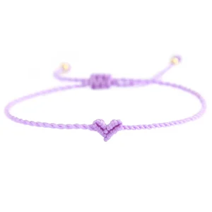 Anklet love Ibiza heart lilac
