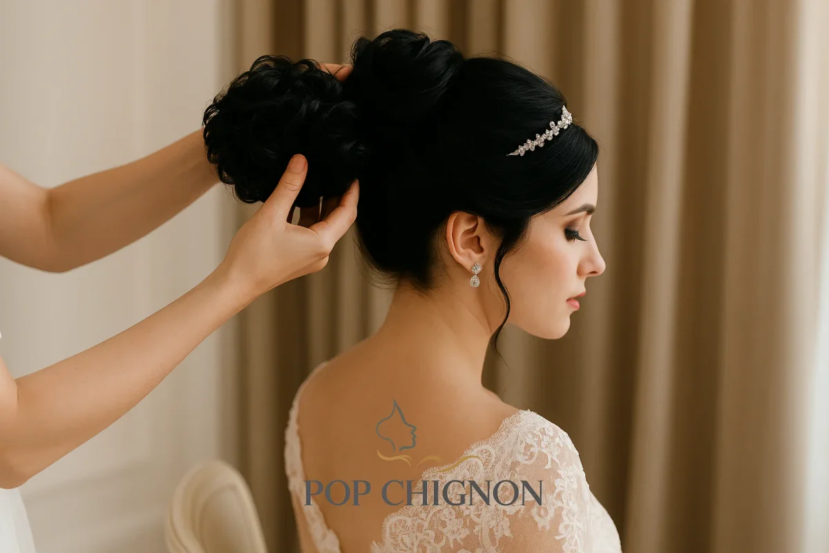 Assortiment Postiches Chignons Mariage Noir - Set Coiffure Mariée Élégante – Image 6