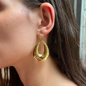 boucles d'oreilles ovales pendantes