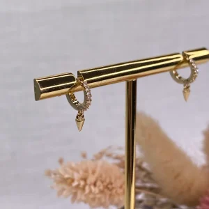 Mini créole little Pica strass - plaqué or - vendue à l'unité